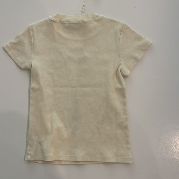 BRAND NEW embroidered Rib Baby Doll Tee -VANILLA S - Picture 3 of 3